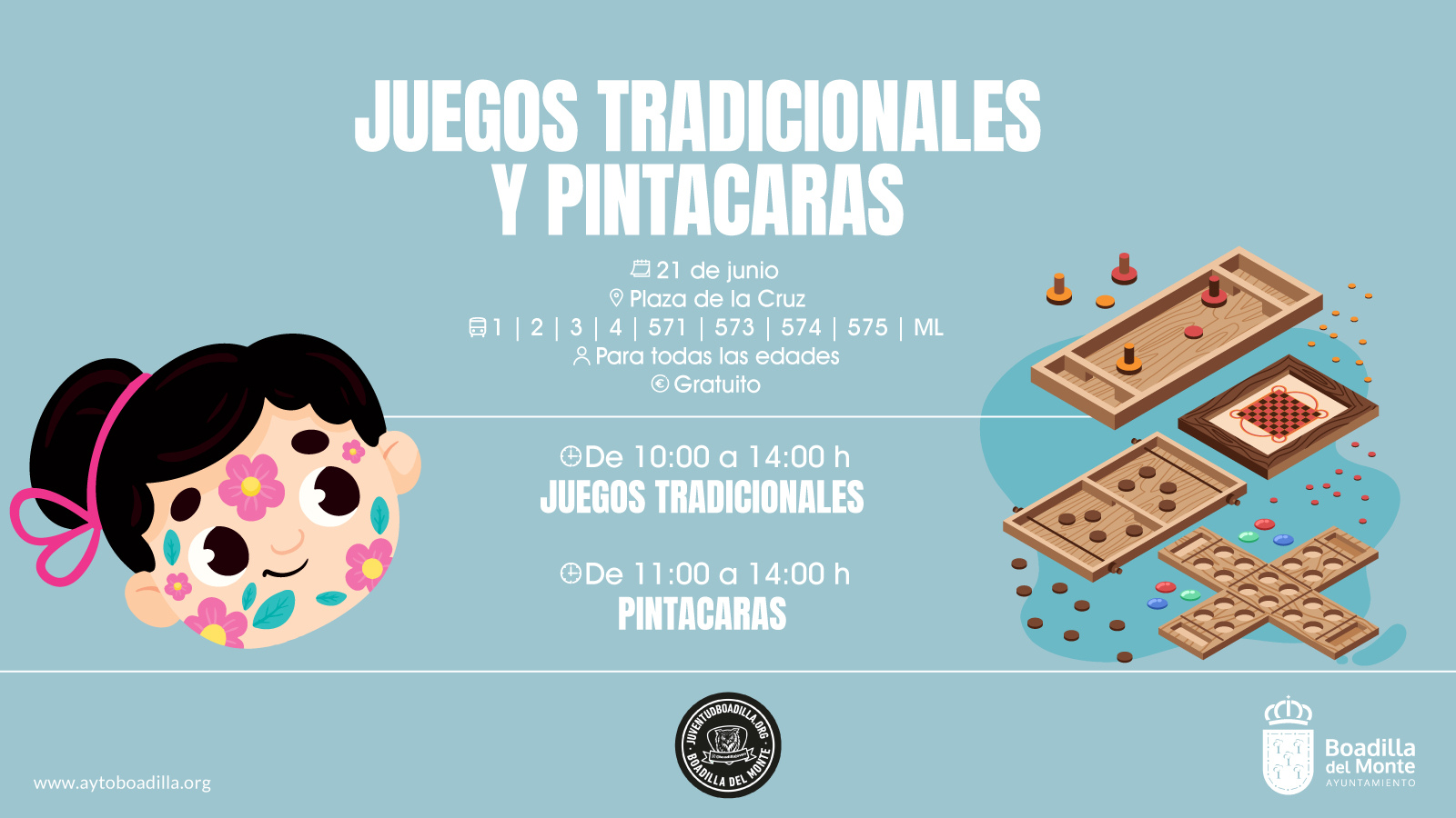 Jornada de juegos y pintacaras este sábado 21 de junio en la plaza de la Cruz Jornada de juegos y pintacaras este sábado 21 de junio en la plaza de la Cruz
