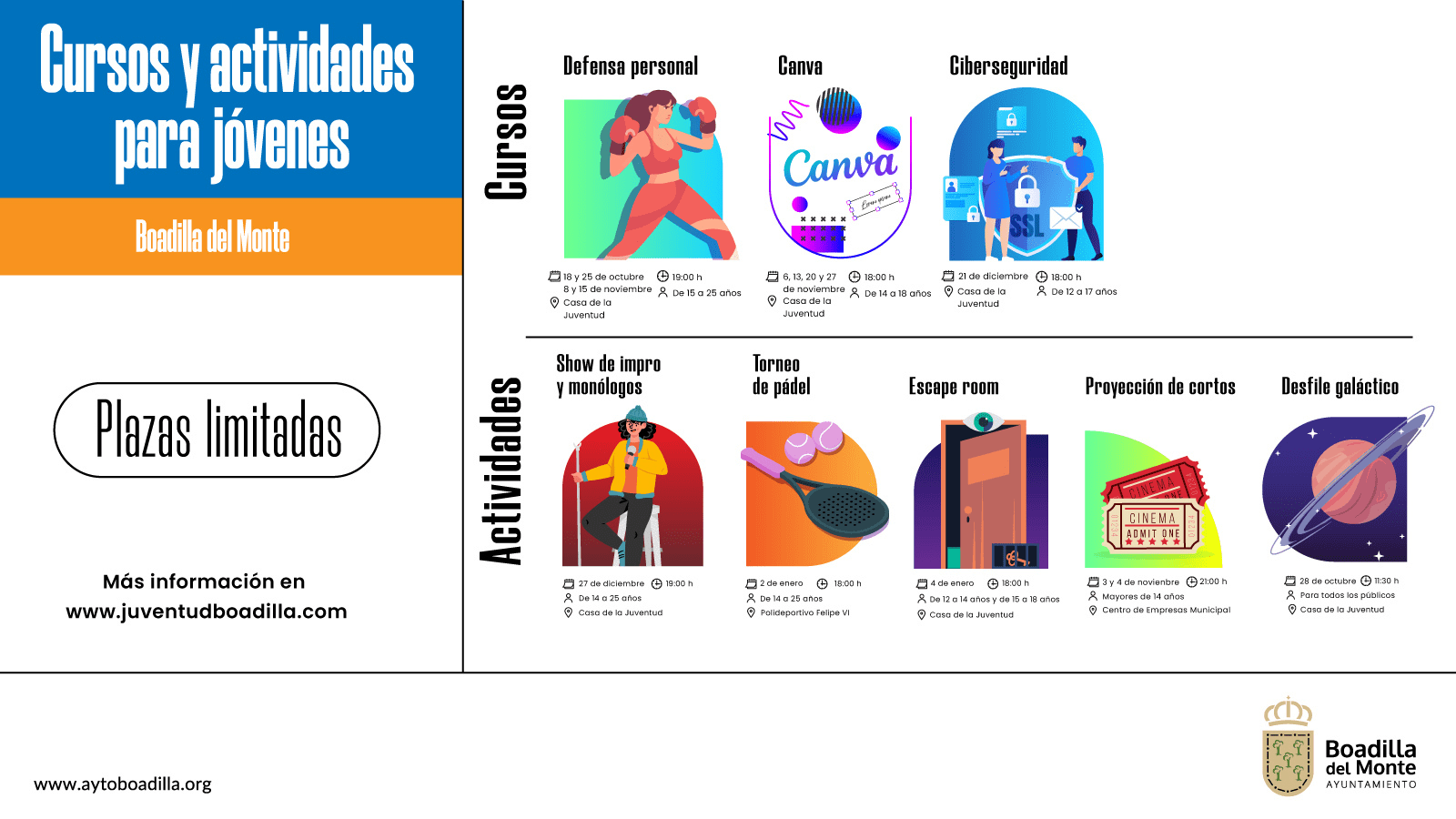 Nuevos cursos de monitor de tiempo libre y defensa personal organizados por la Concejalía de Juventud