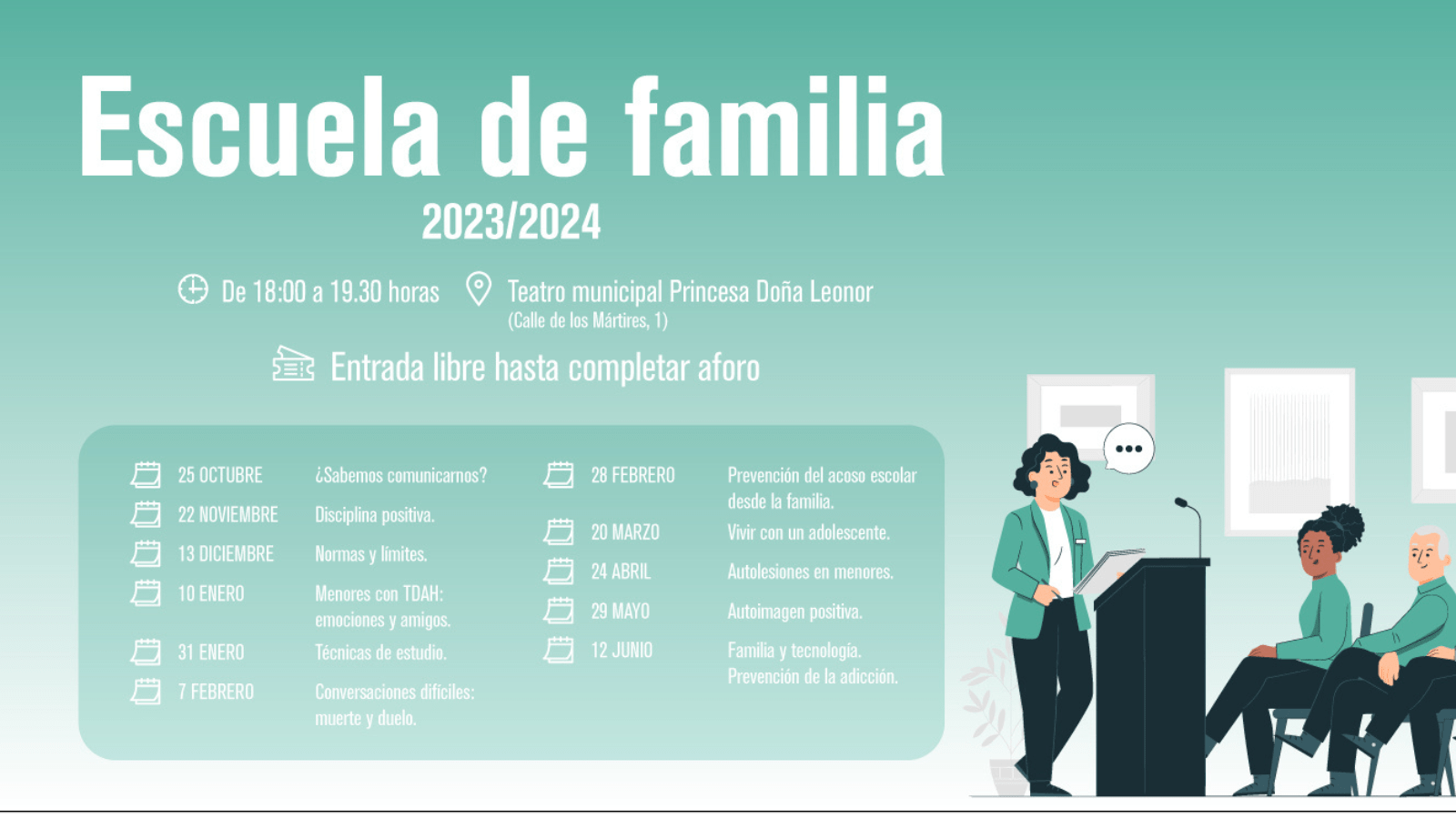 Nueva batería de charlas para familias con niños y adolescentes