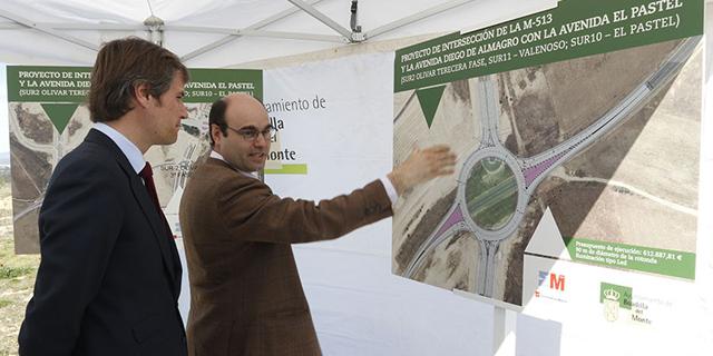La nueva rotonda de la M-513 estará terminada en julio La nueva rotonda de la M-513 estará terminada en julio