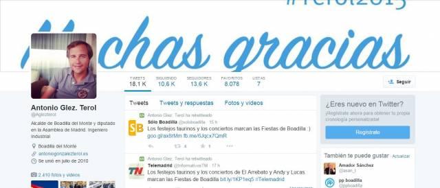 Antonio González Terol, uno de los alcaldes madrileños más influyentes en Twitter Antonio González Terol, uno de los alcaldes madrileños más influyentes en Twitter