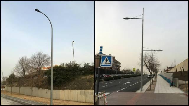 El PSOE de Boadilla critica la estética y el mantenimiento de las farolas El PSOE de Boadilla critica la estética y el mantenimiento de las farolas