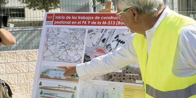 Comienza la construcción de la pasarela sobre la M-513