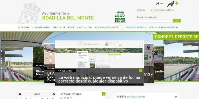 Ya es posible consultar la web municipal desde cualquier dispositivo Ya es posible consultar la web municipal desde cualquier dispositivo