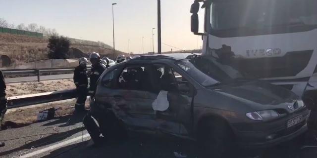 Cinco heridos leves en un accidente en la M-50 a la altura de Boadilla del Monte