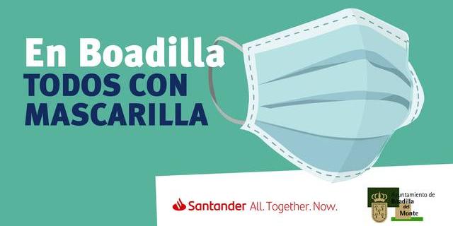 Boadilla buzoneará 100.000 mascarillas donadas por el Banco Santander