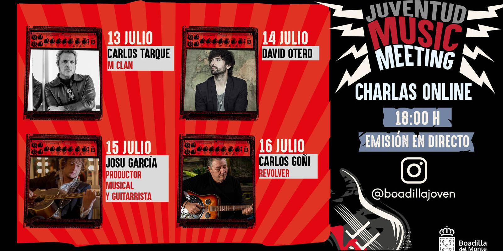 Nuevo ciclo de charlas online en Boadilla con conocidos artistas y productores musicales