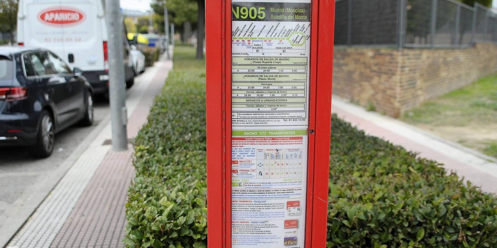 Nuevo servicio de 'paradas a demanda' en la línea N905 que conecta Moncloa con Boadilla Nuevo servicio de 'paradas a demanda' en la línea N905 que conecta Moncloa con Boadilla