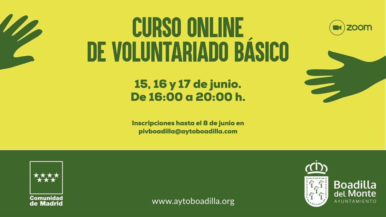Nuevo curso online de formación básica en voluntariado en Boadilla   