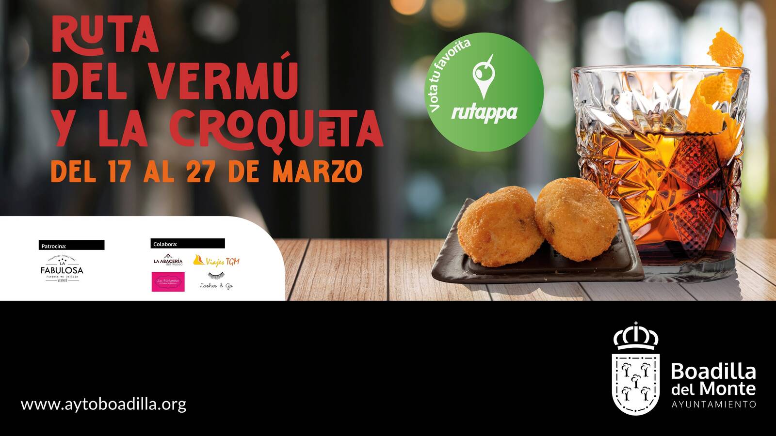 Vermú y croquetas en 22 restaurantes de Boadilla del 17 al 27 de marzo Vermú y croquetas en 22 restaurantes de Boadilla del 17 al 27 de marzo