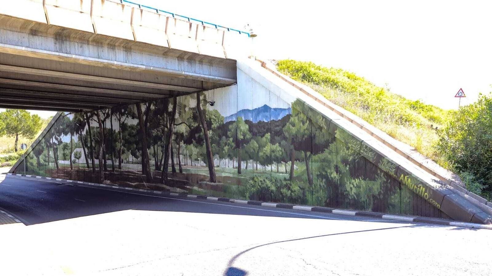 Un nuevo mural decora el túnel que conecta Infante D. Luis con Miguel Ángel Cantero Oliva en Boadilla