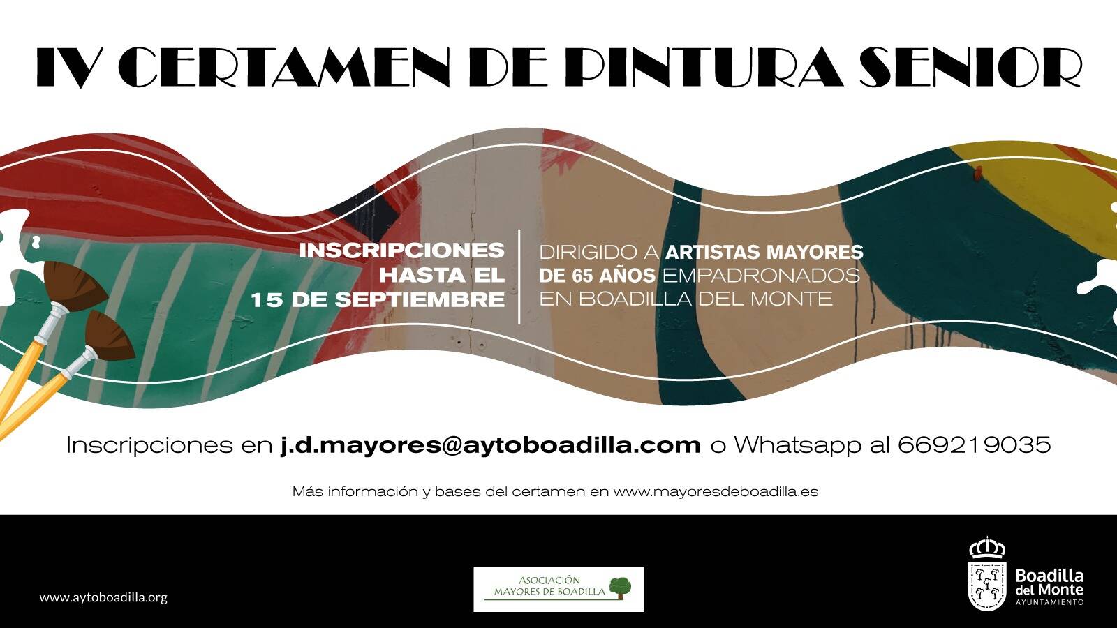 IV Certamen de Pintura Senior para los vecinos de Boadilla mayores de 65 IV Certamen de Pintura Senior para los vecinos de Boadilla mayores de 65