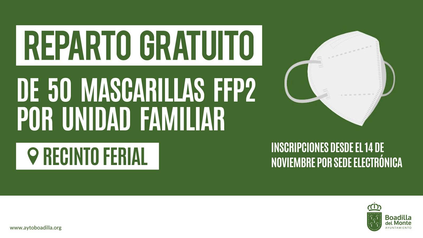 Nuevo reparto gratuito de mascarillas FFP2 entre los vecinos de Boadilla