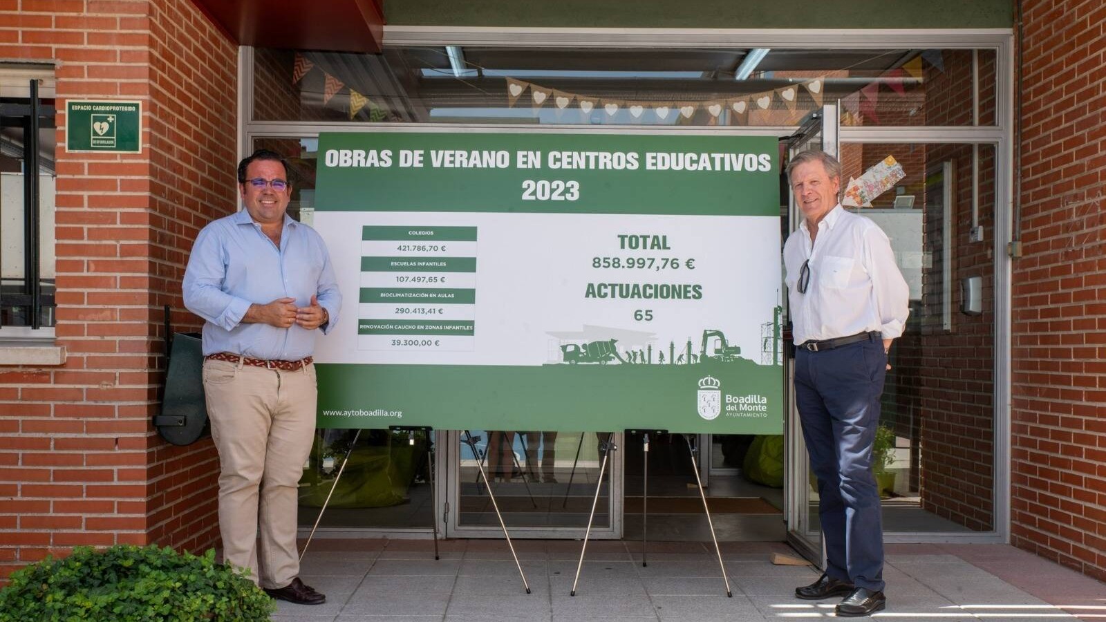 El Ayuntamiento invertirá más de 850.000 euros en mejoras en los colegios y escuelas infantiles públicas de Boadilla