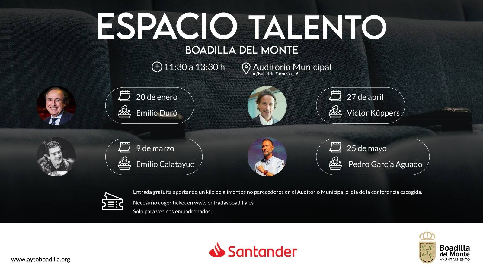Boadilla del Monte inaugura el Ciclo "Espacio Talento" con ponentes de diversos ámbitos sociales Boadilla del Monte inaugura el Ciclo "Espacio Talento" con ponentes de diversos ámbitos sociales