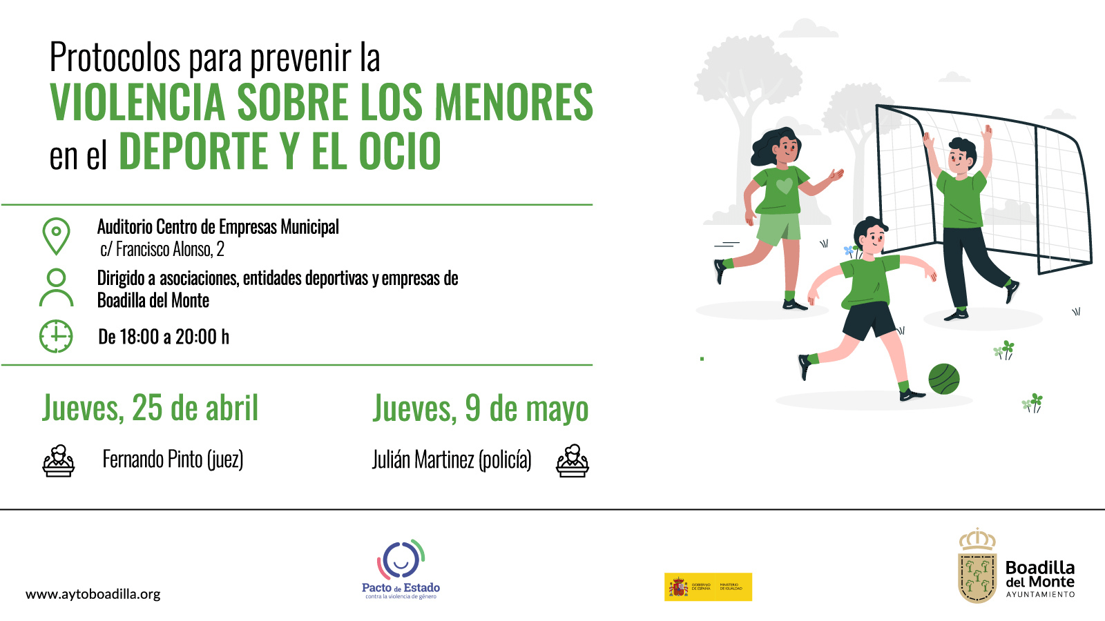 El ayuntamiento organiza charlas para la prevención de la violencia sobre los menores en el deporte