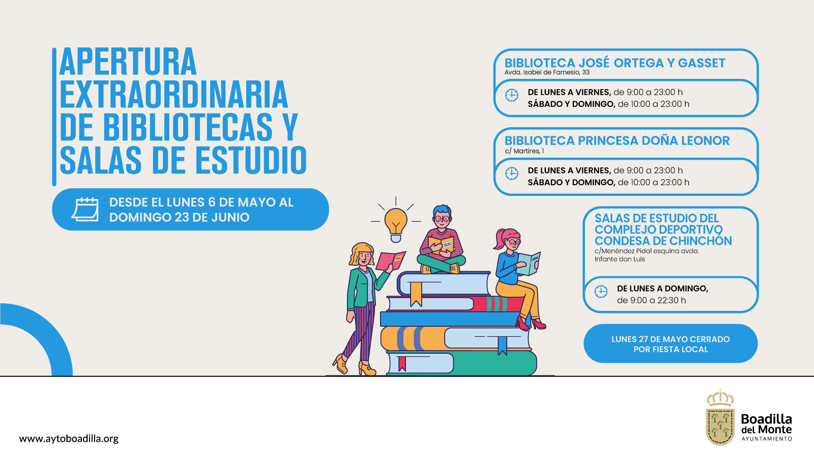 Apertura extraordinaria de bibliotecas y salas de estudio Apertura extraordinaria de bibliotecas y salas de estudio