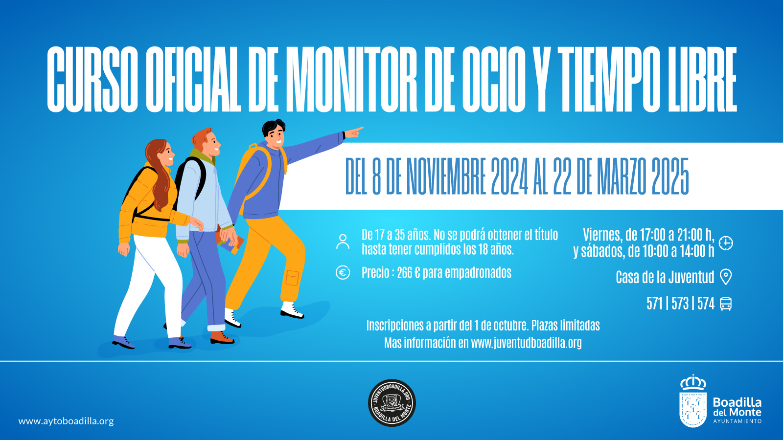 Nuevos cursos de monitor de tiempo libre en Boadilla Nuevos cursos de monitor de tiempo libre en Boadilla