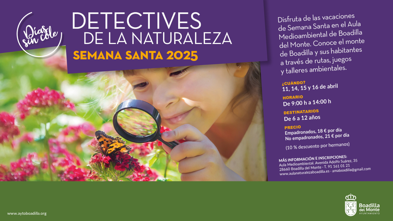 Boadilla ofrece actividades infantiles en Semana Santa como los detectives de la Naturaleza Boadilla ofrece actividades infantiles en Semana Santa como los detectives de la Naturaleza