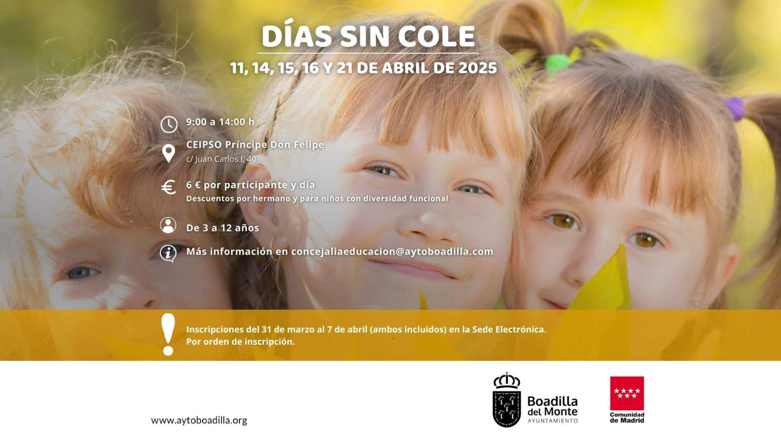 El programa "Días sin Cole" en Boadilla del Monte se prepara para Semana Santa El programa "Días sin Cole" en Boadilla del Monte se prepara para Semana Santa