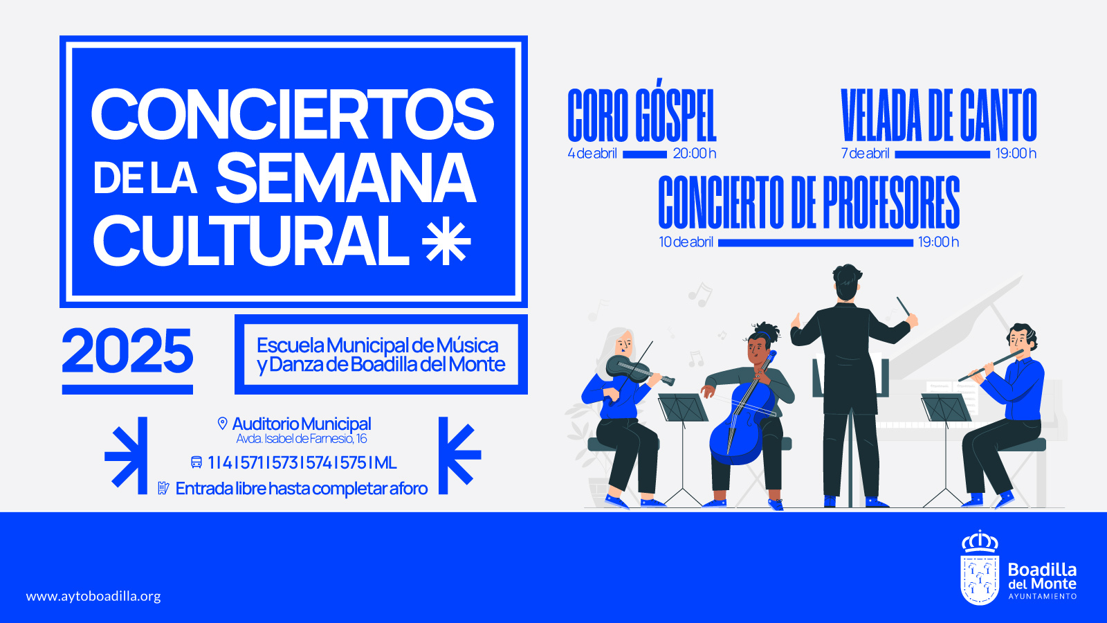 La semana cultural de la escuela de música y danza ofrecerá tres conciertos en el auditorio La semana cultural de la escuela de música y danza ofrecerá tres conciertos en el auditorio