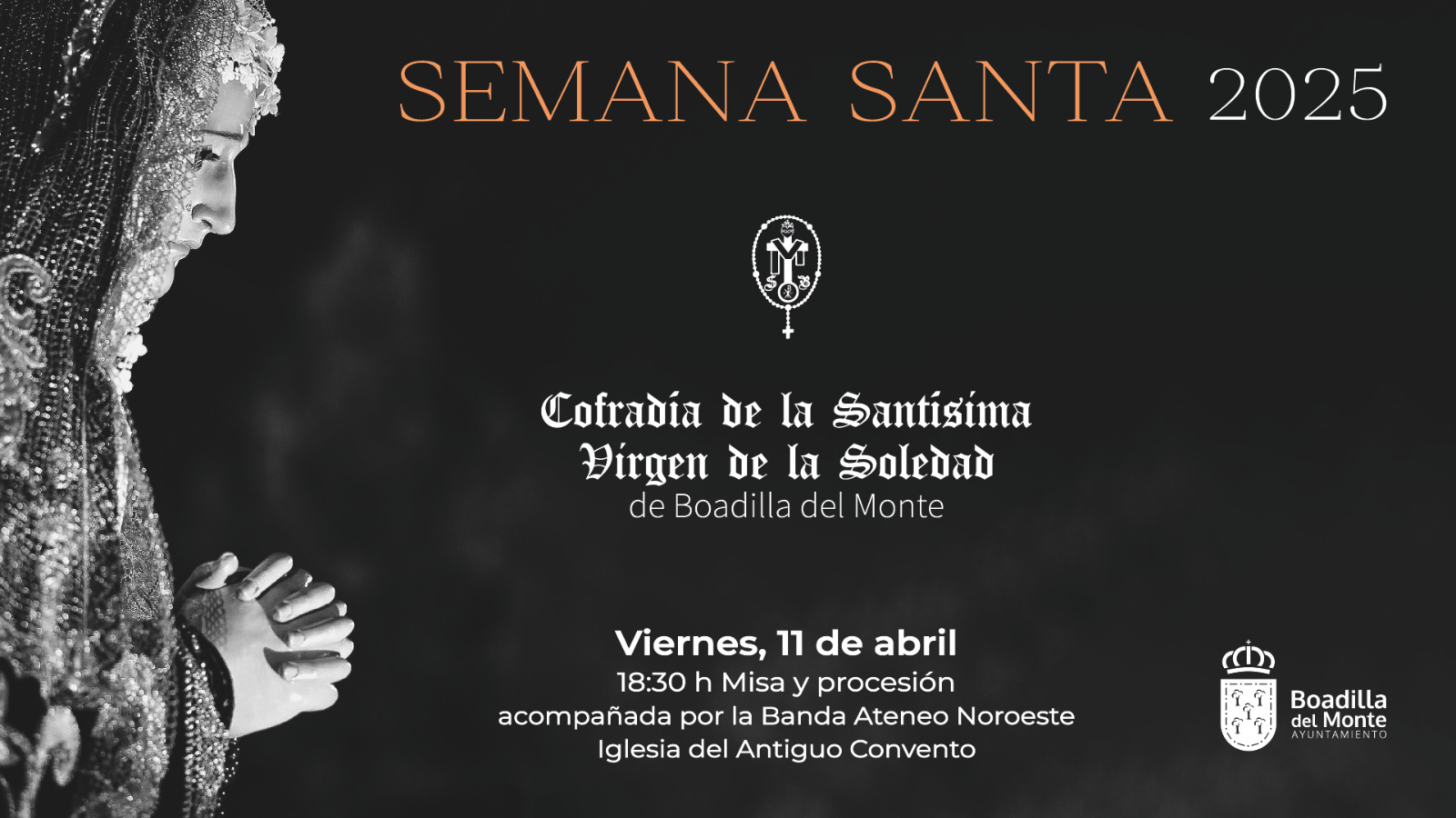 La Virgen de la Soledad recorrerá las calles de Boadilla en la procesión el Viernes de Dolores La Virgen de la Soledad recorrerá las calles de Boadilla en la procesión el Viernes de Dolores
