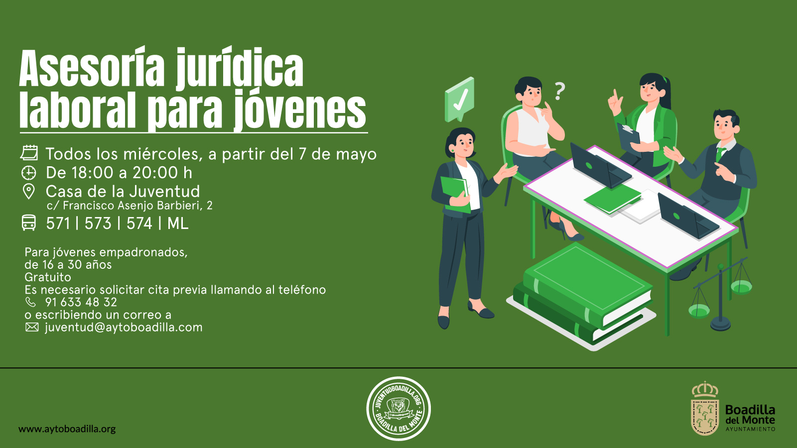 Boadilla del Monte pone en marcha una asesoría laboral gratuita para jóvenes Boadilla del Monte pone en marcha una asesoría laboral gratuita para jóvenes