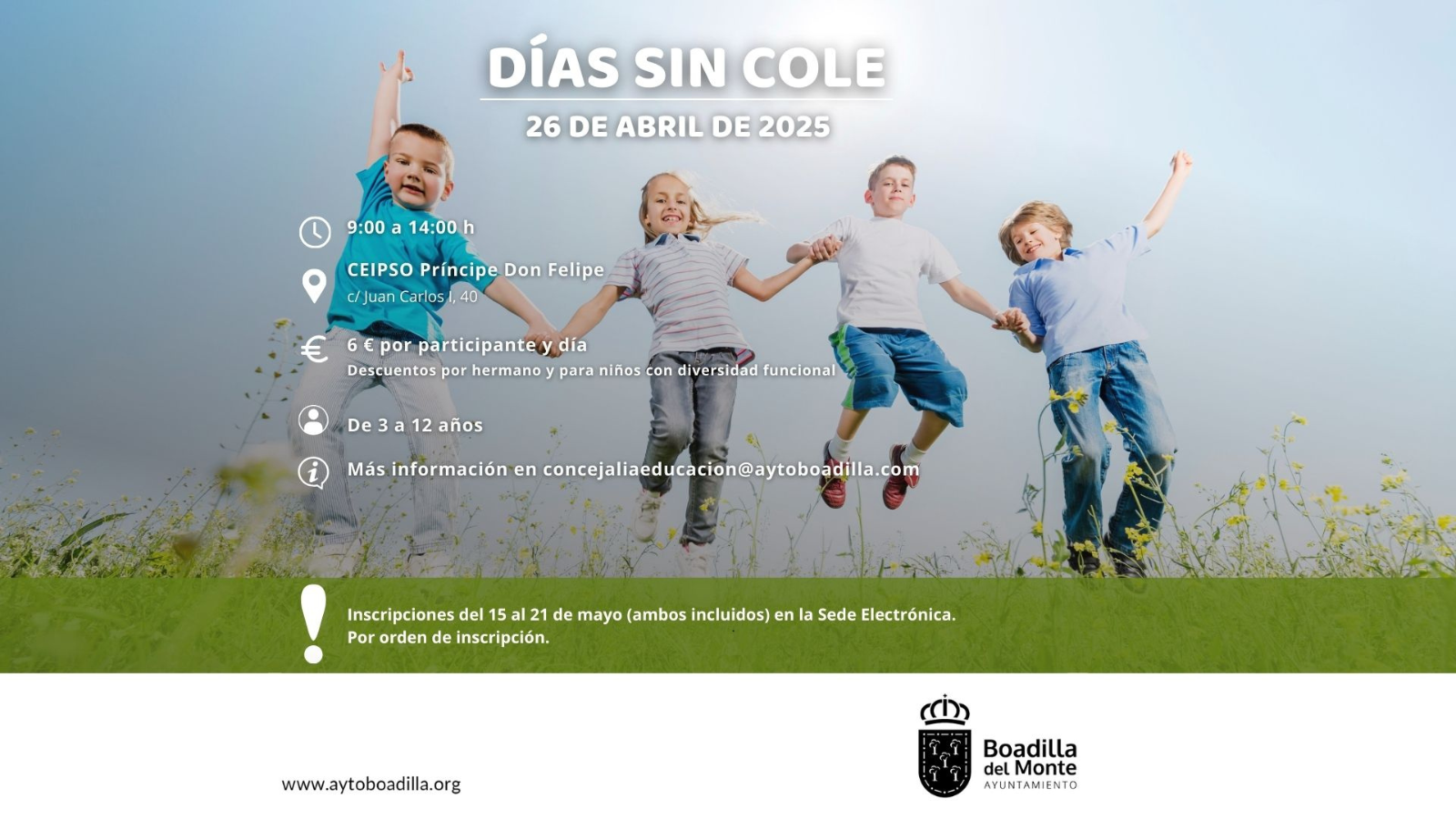 El CEIPSO Príncipe D. Felipe organiza una jornada sin cole el 26 de mayo El CEIPSO Príncipe D. Felipe organiza una jornada sin cole el 26 de mayo