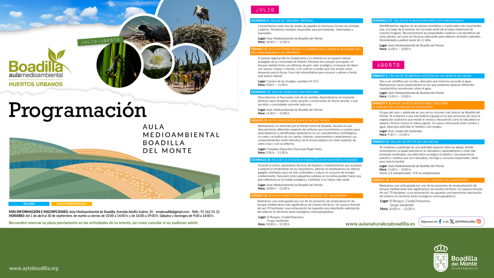 Descubre los talleres y rutas para disfrutar del verano en la naturaleza en Boadilla Descubre los talleres y rutas para disfrutar del verano en la naturaleza en Boadilla