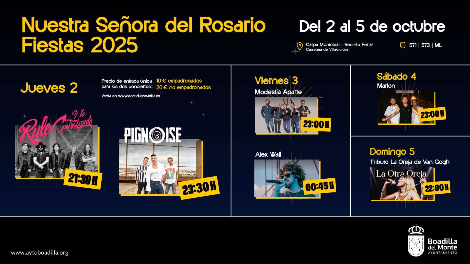 Conoce los conciertos en las fiestas de Nuestra Señora del Rosario