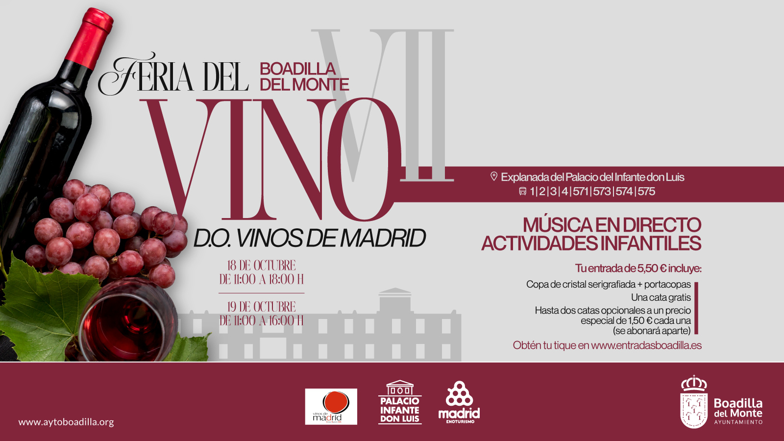 Boadilla del Monte acoge la VII Feria del Vino los días 18 y 19 de octubre