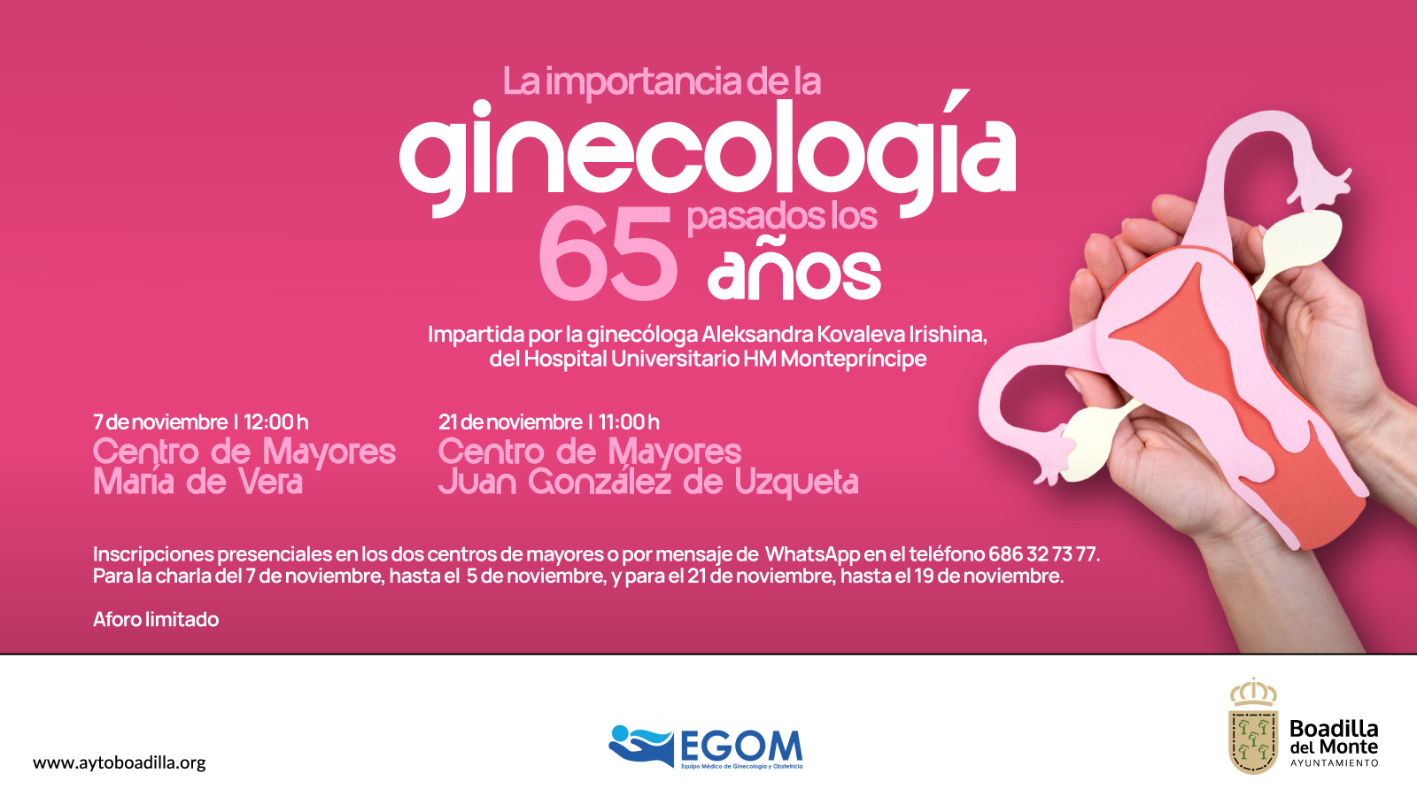 Boadilla del Monte impulsa la salud femenina con un ciclo de actividades para mayores Boadilla del Monte impulsa la salud femenina con un ciclo de actividades para mayores