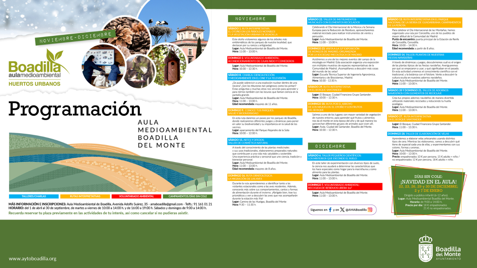 El Aula Medioambiental lanza dos meses de actividades con talleres, rutas y voluntariado El Aula Medioambiental lanza dos meses de actividades con talleres, rutas y voluntariado