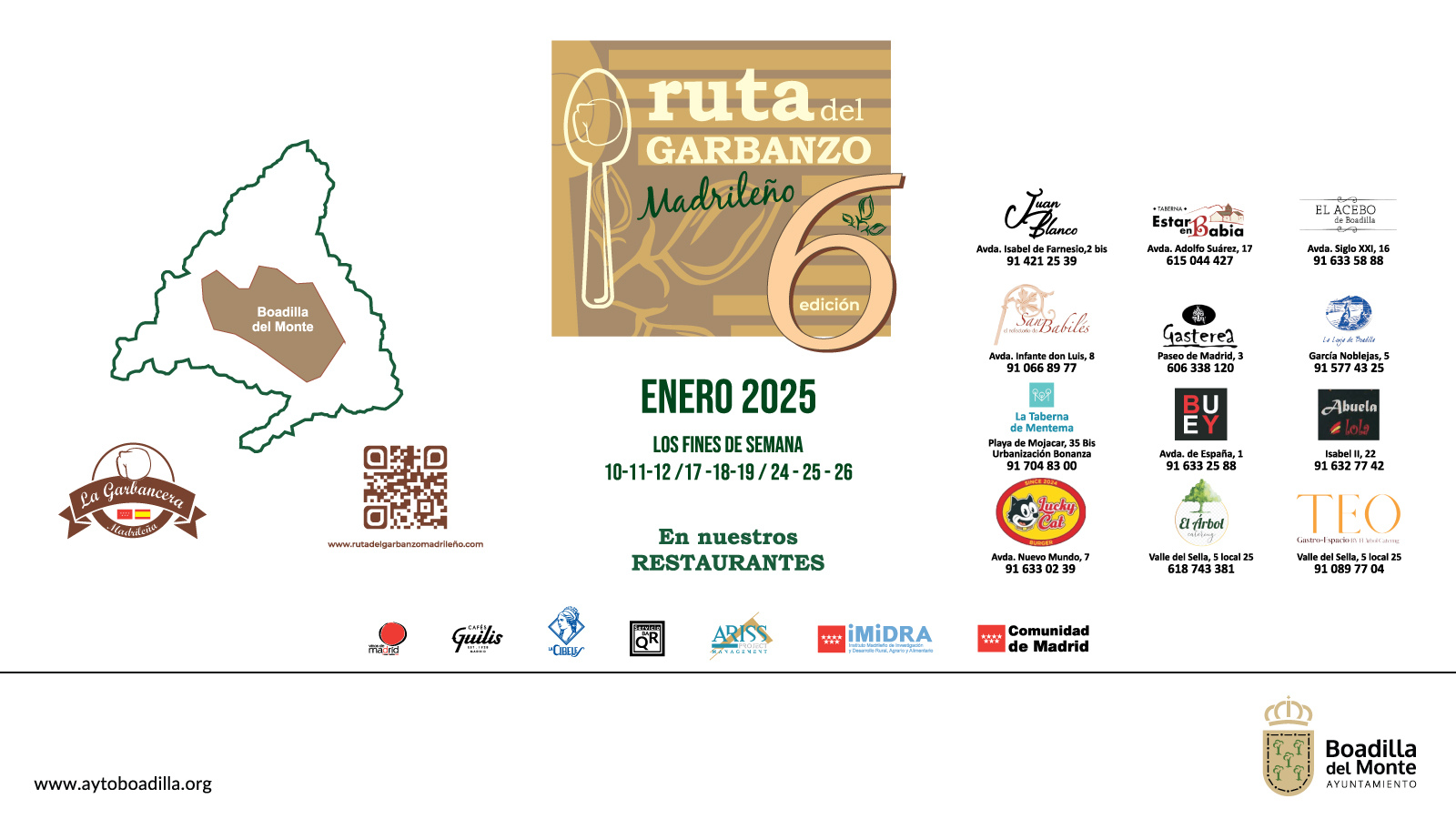 Boadilla del Monte se suma a la VI Ruta del Garbanzo con 12 restaurantes Boadilla del Monte se suma a la VI Ruta del Garbanzo con 12 restaurantes