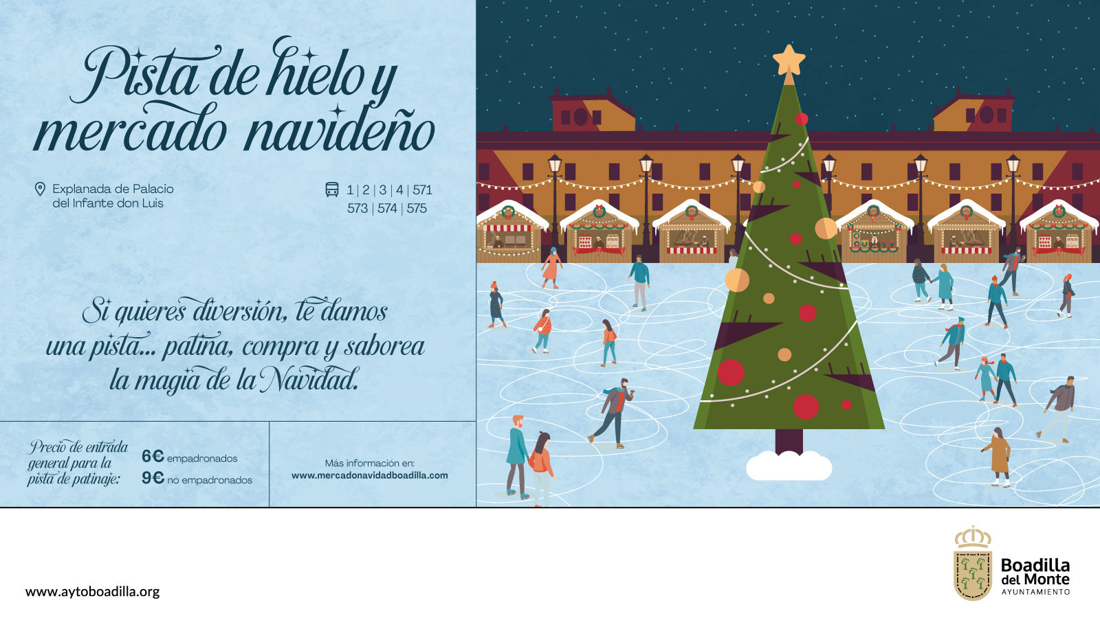 La pista de hielo del Palacio del Infante D. Luis abre junto al encendido navideño