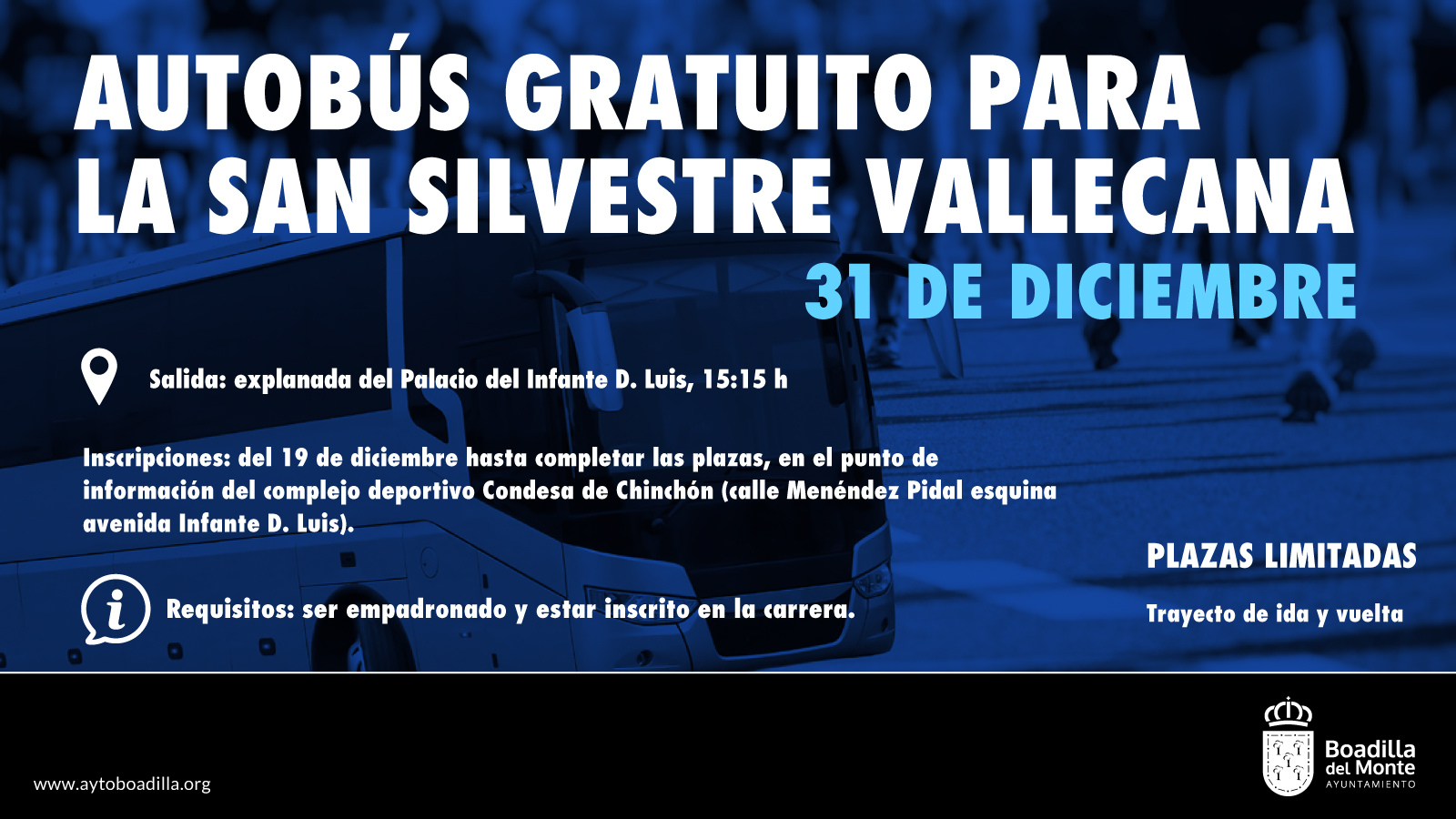 Boadilla facilita transporte gratuito a la San Silvestre Vallecana