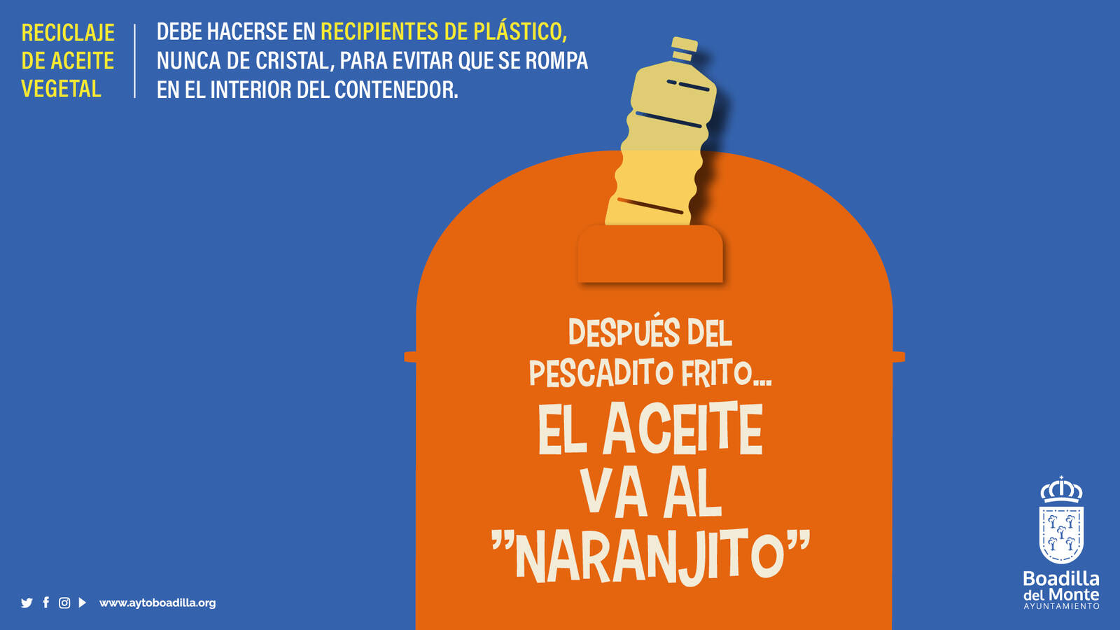 La recogida de aceite doméstico aumenta un 84 % en Boadilla del Monte desde 2017 La recogida de aceite doméstico aumenta un 84 % en Boadilla del Monte desde 2017