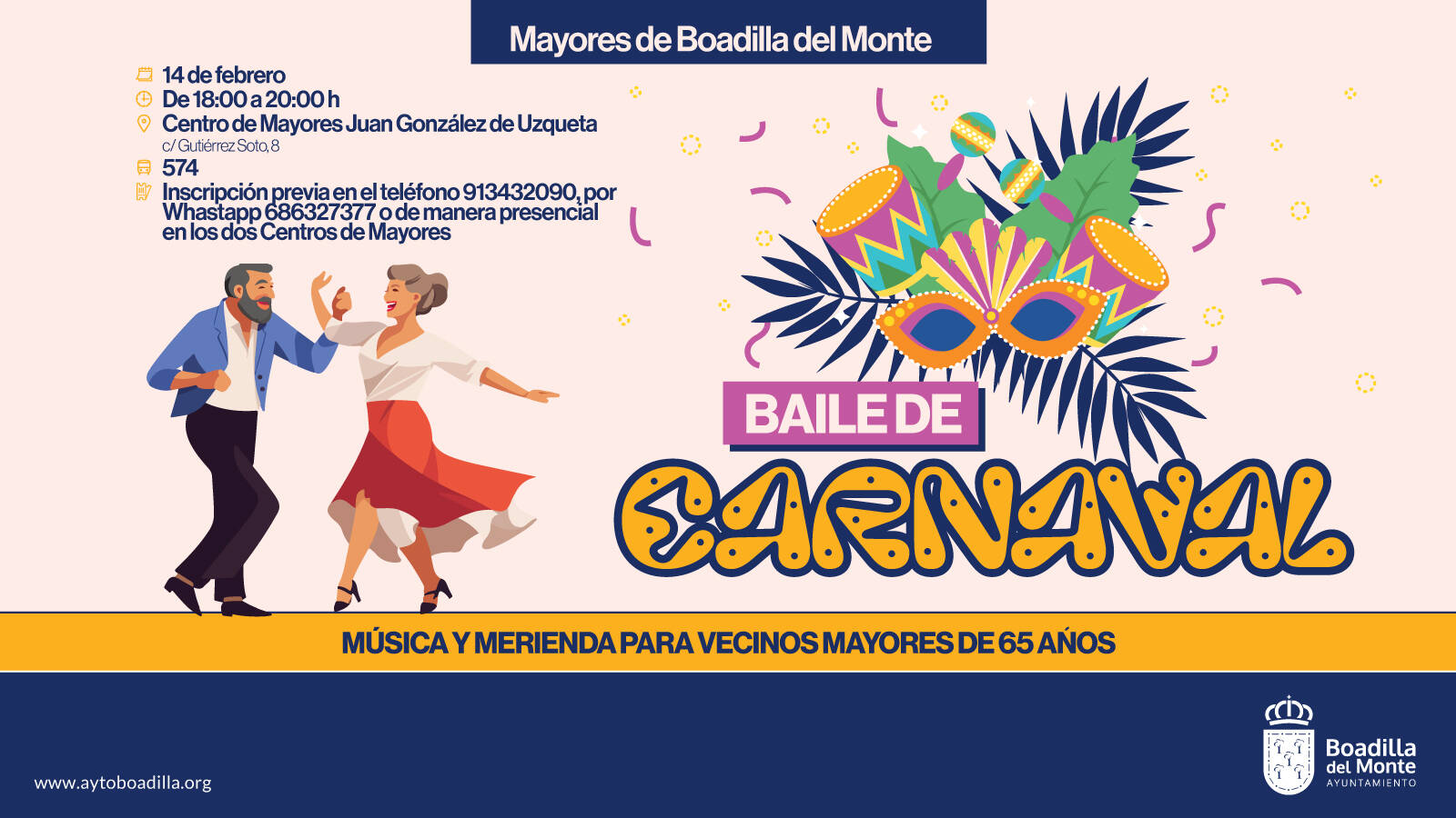 Baile de Carnaval para mayores en el centro Juan González de Uzqueta de Boadilla