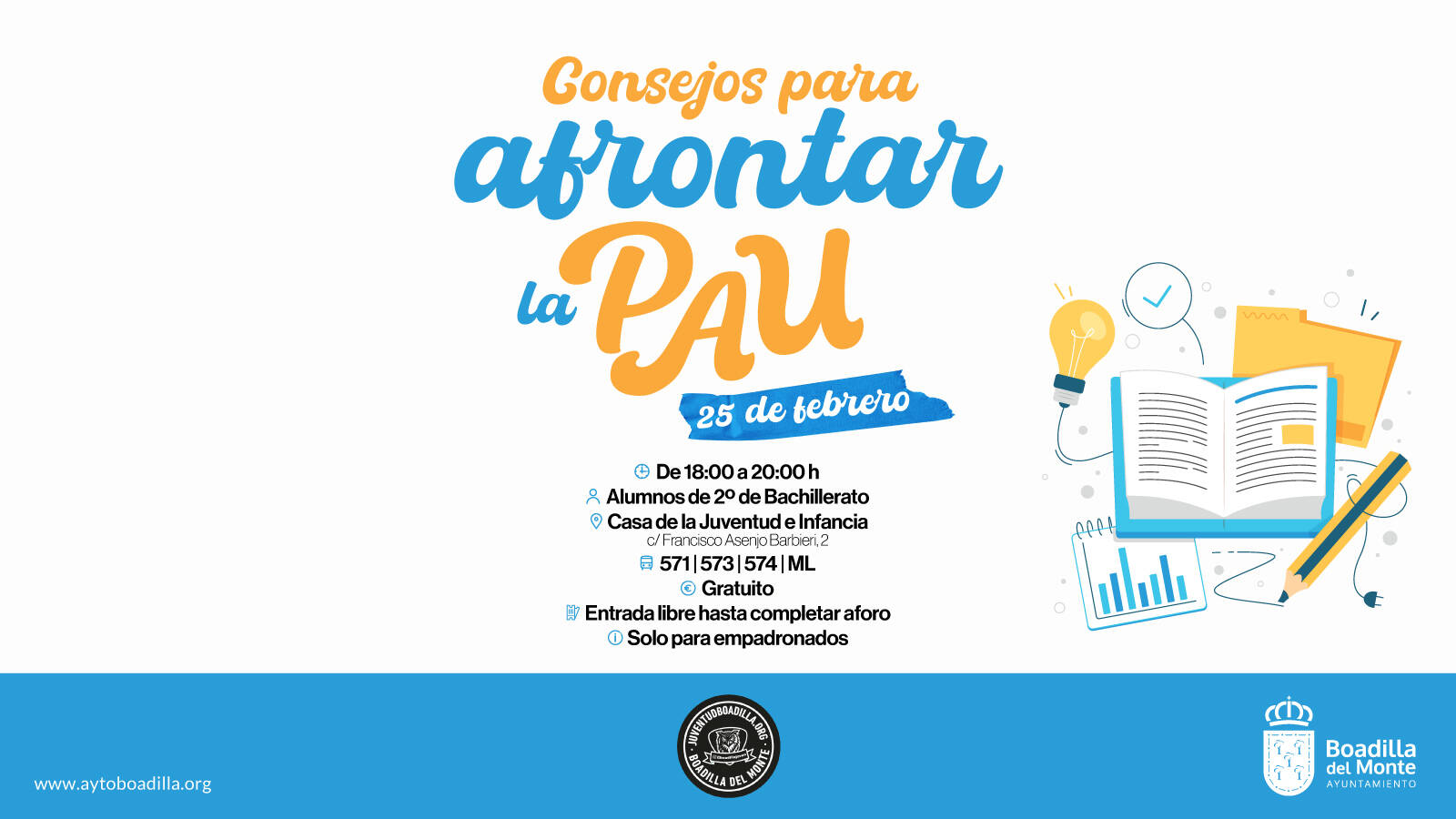 Boadilla organiza una sesión para ayudar a los alumnos de 2º de Bachillerato a preparar la PAU Boadilla organiza una sesión para ayudar a los alumnos de 2º de Bachillerato a preparar la PAU