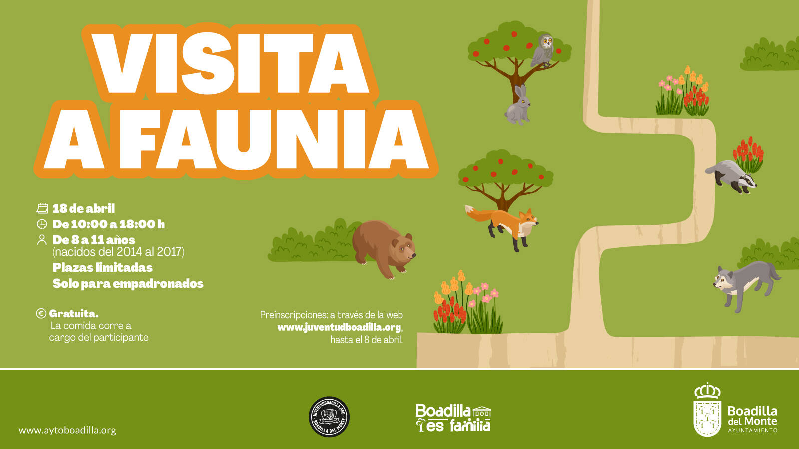 Faunia gratis para niños de Boadilla: abiertas las preinscripciones hasta el 8 de abril