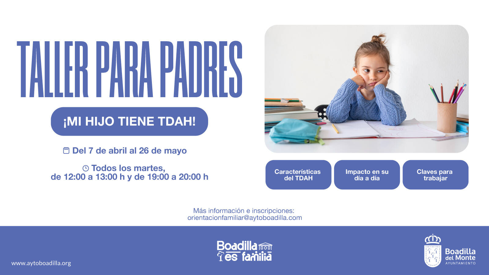 Claves para convivir con el TDAH: Boadilla lanza un taller para familias