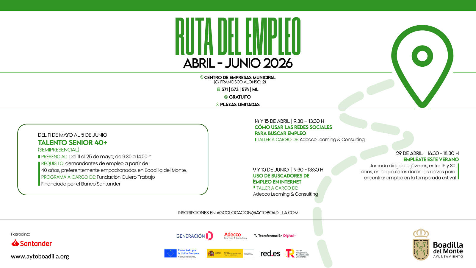 Boadilla lanza una nueva Ruta del Empleo con formación gratuita para jóvenes y mayores de 40 años