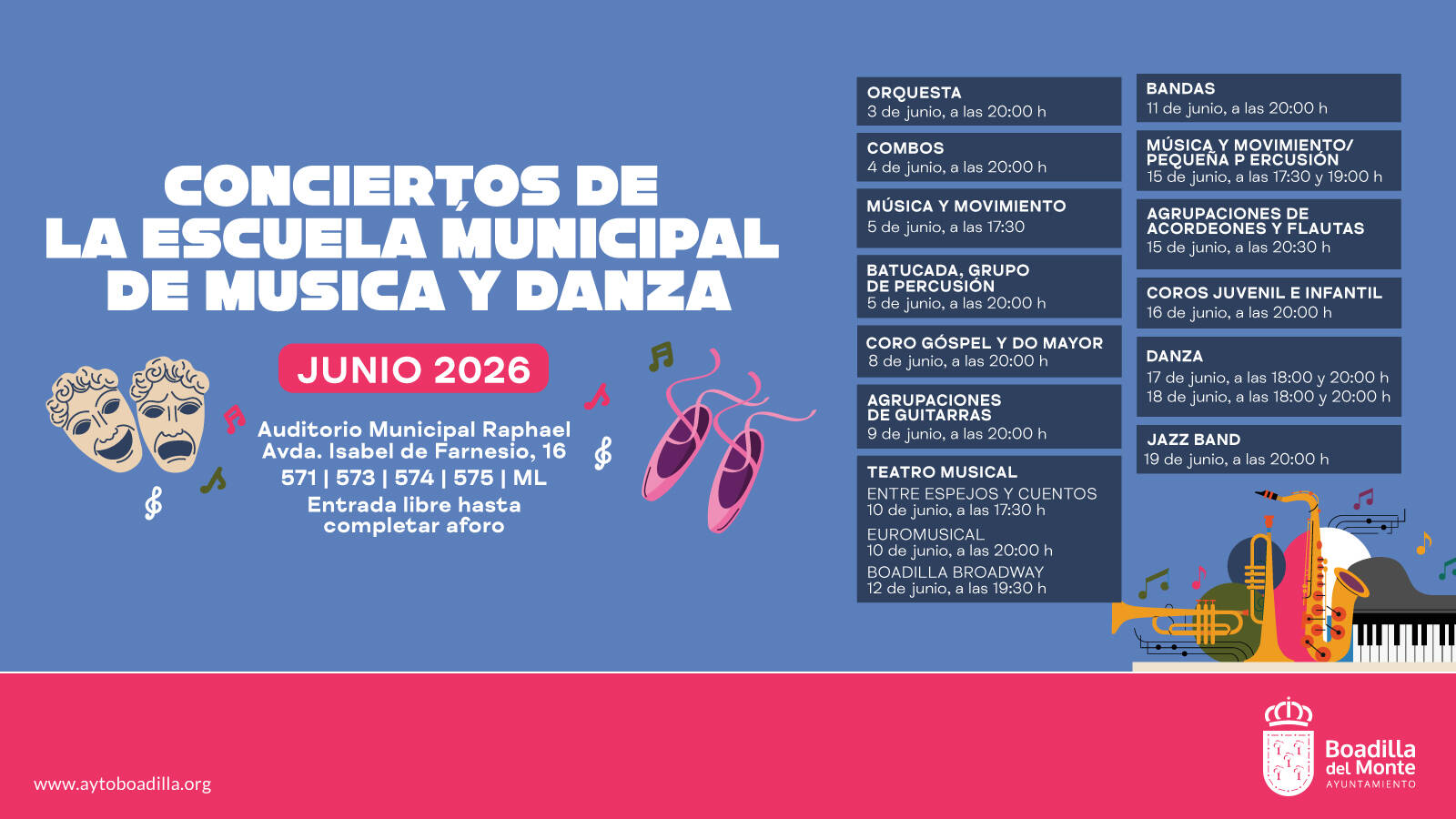 La Escuela de Música y Danza de Boadilla despide el curso con conciertos en el Auditorio Raphael La Escuela de Música y Danza de Boadilla despide el curso con conciertos en el Auditorio Raphael