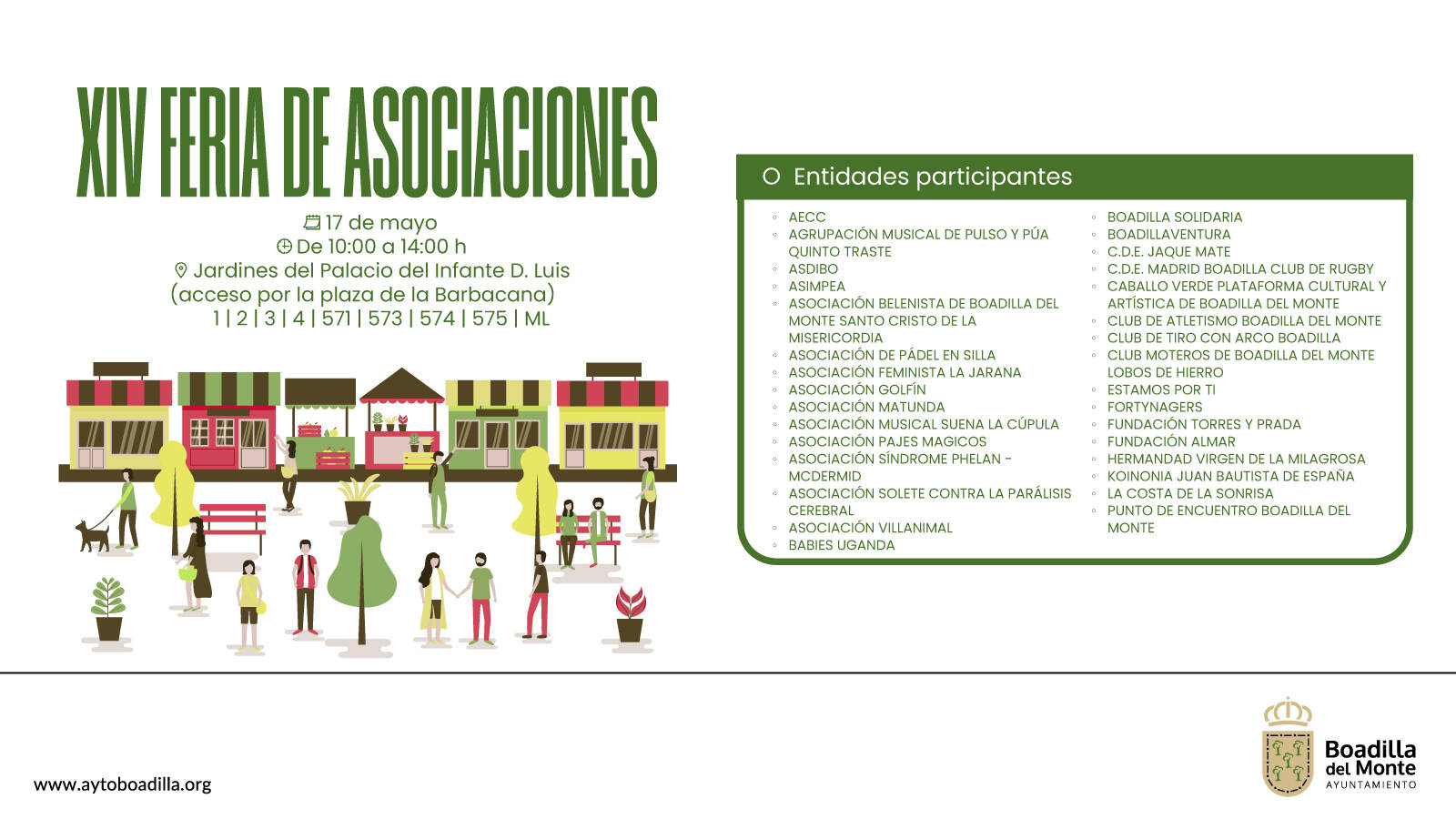 Boadilla celebrará el 17 de mayo la XIV Feria de Asociaciones en los jardines del Palacio Boadilla celebrará el 17 de mayo la XIV Feria de Asociaciones en los jardines del Palacio