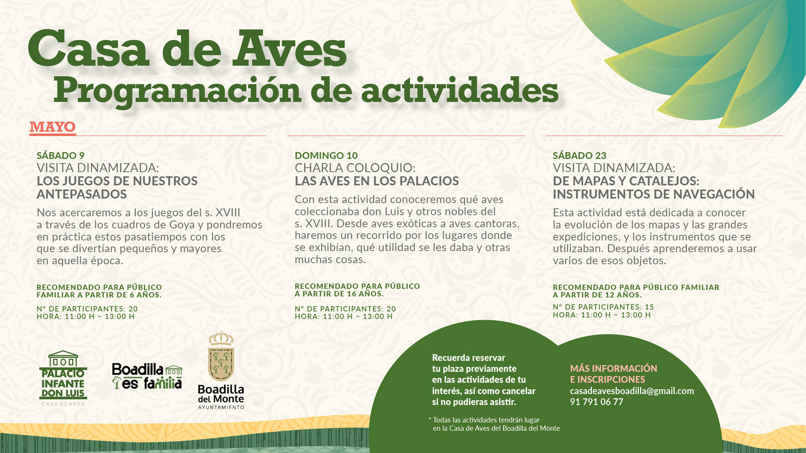 Talleres, historia y naturaleza: la Casa de Aves ofrece actividades familiares gratuitas en mayo