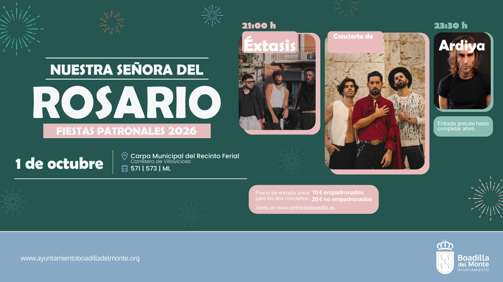 Boadilla pone a la venta las entradas para los conciertos de sus fiestas