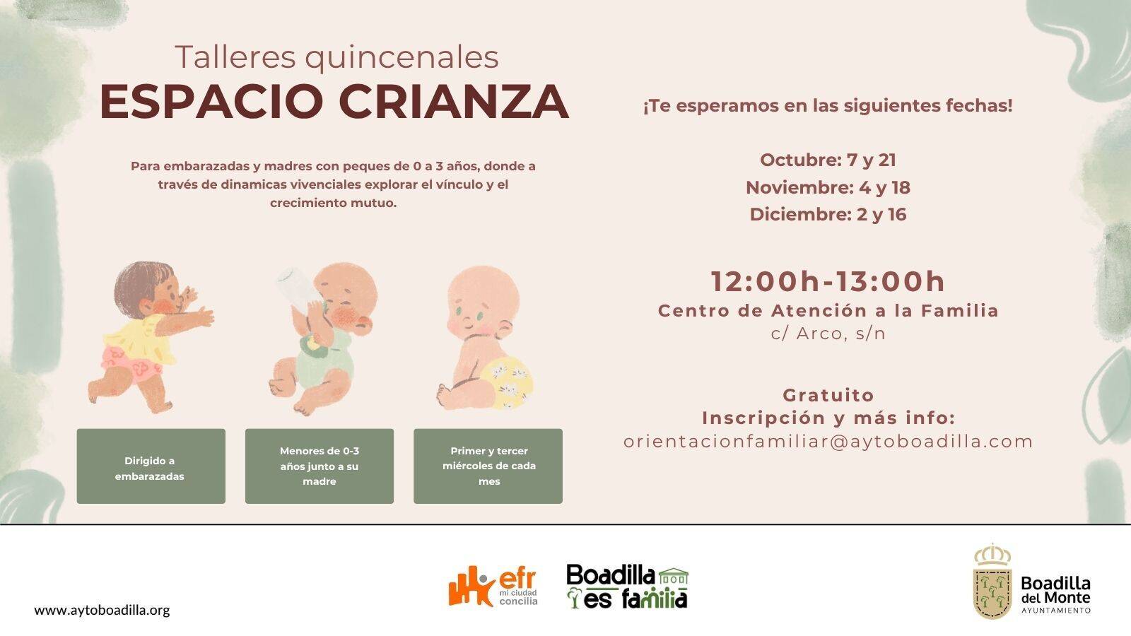 Boadilla retoma sus talleres gratuitos de crianza