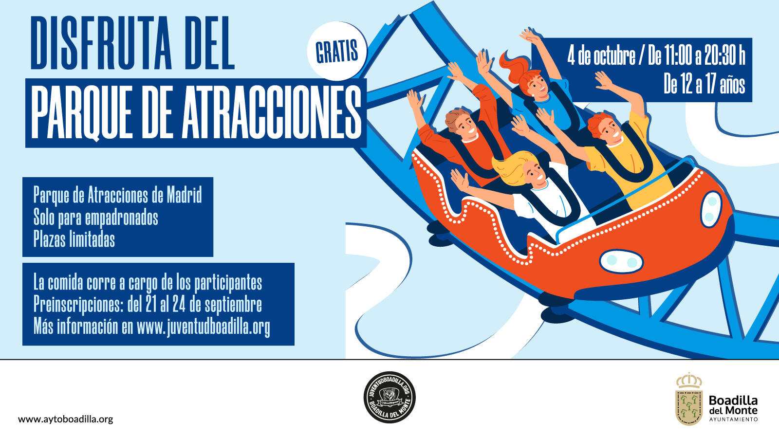 Los jóvenes de Boadilla podrán ir gratis al Parque de Atracciones