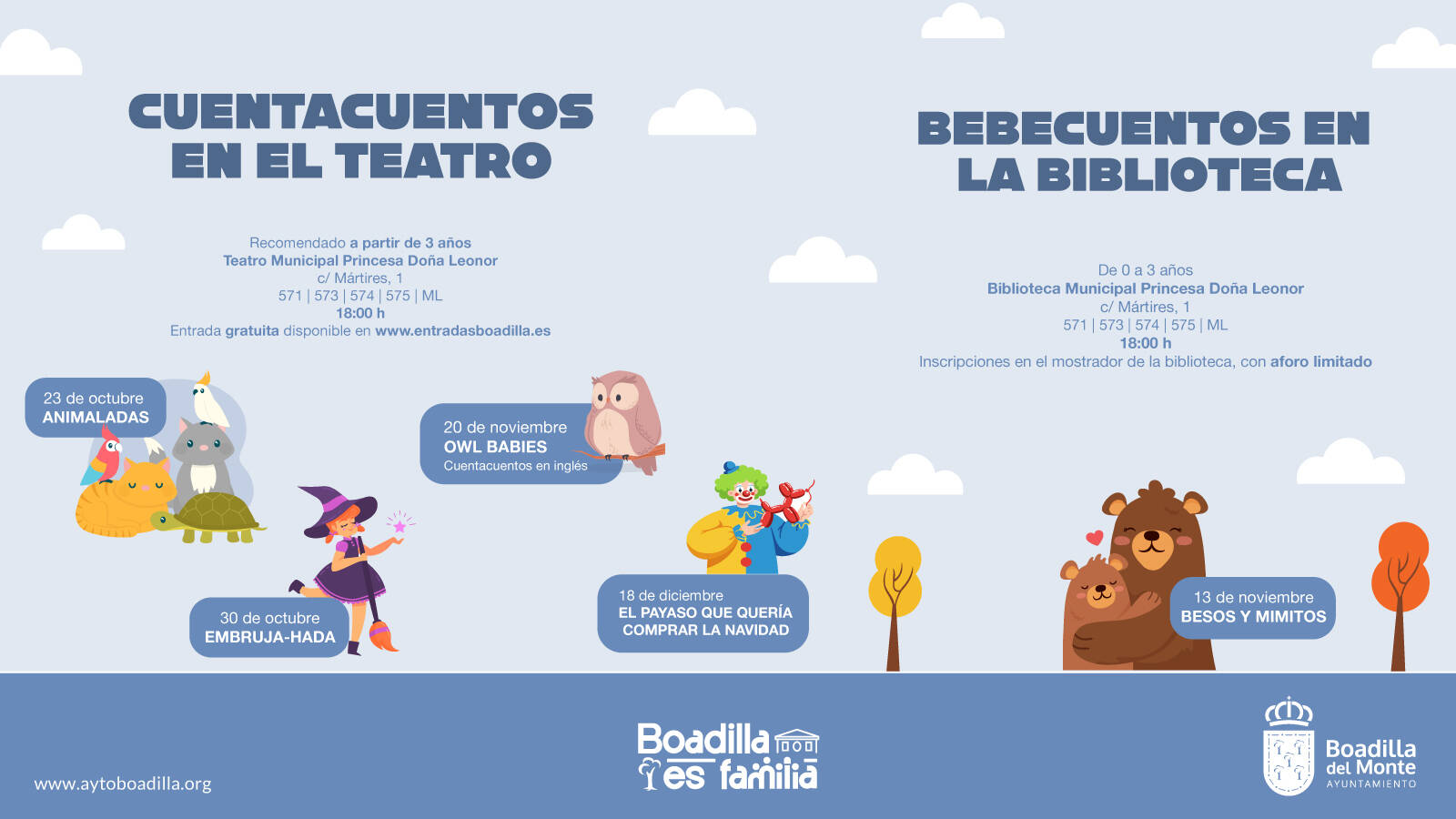 Cuentacuentos gratis en Boadilla: fechas y cómo conseguir entradas