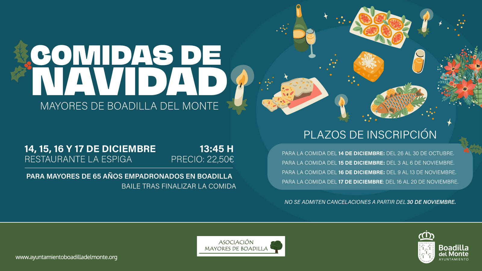 Boadilla abre inscripción para las comidas navideñas de mayores